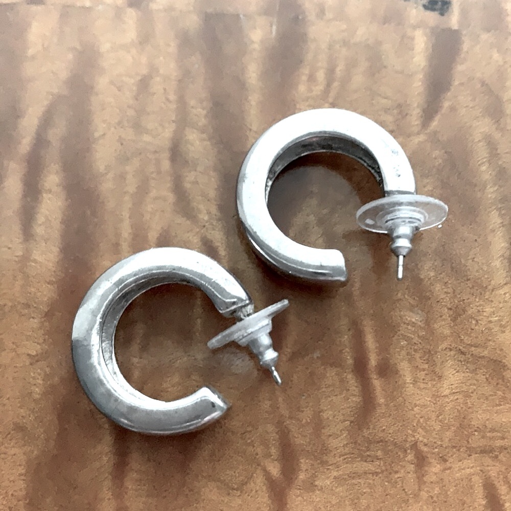 Solid Sterling Silver Hoop Earrings - image 1